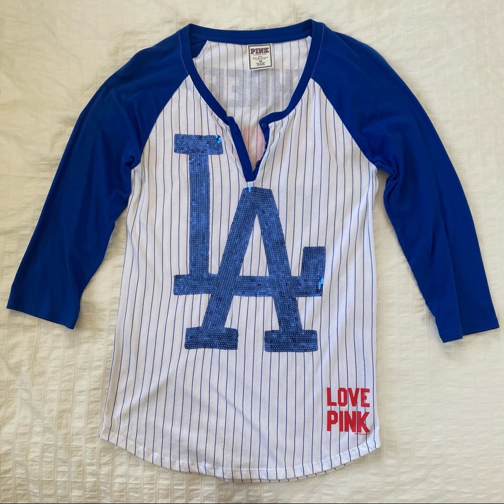 VS Pink Los Angeles Dodgers Baseball Tee